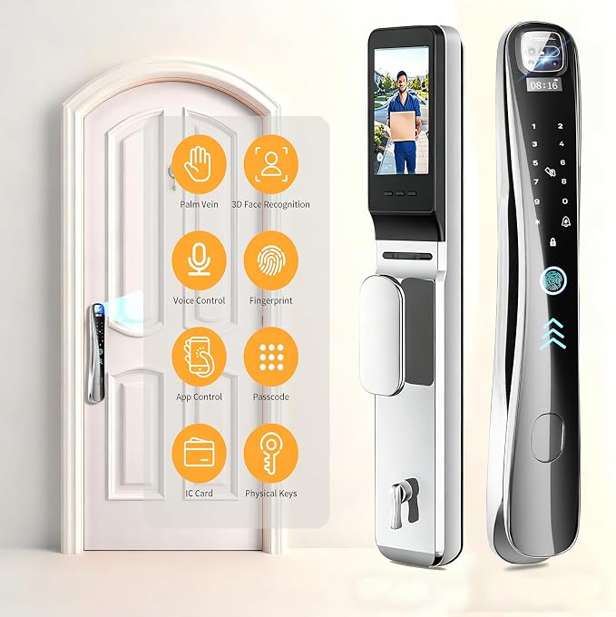EIYSIE WiFi Deadbolt Lock with Camera & Video Doorbell, 8-in-1 Keyless Lock