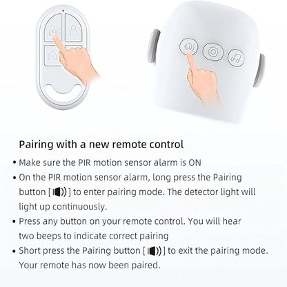 LUCKYDEER Remote Control Compatible with The LUCKYDEER CP2 Motion Sensor Alarm, CP7R Door Alarm for Kids, CP8 & CP9 Home Security System (White)