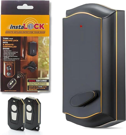 Smart Remote Door Lock for Existing Deadbolt - Installs in 30 Seconds - Enjoy Automatic Keyless Entry with Tool Free Installation - Includes Conversion Kit and Two Wireless Remotes (Bronze)