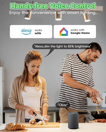 Upgraded Smart WiFi MR16 LED Bulbs Dimmable, RGBW MR16 LED Bulb Color Changing, GU5.3 Bi-pin Base, Multicolor CCT Tunable, Memory Function, Music Sync for 12V Low Voltage Spotlight 2-Pack