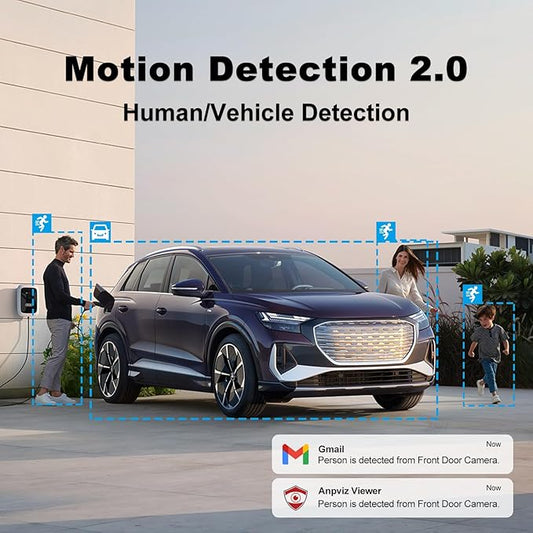 Anpviz 4K 16CH PoE Security Camera System, Smart Color Night Vision, 8X H.265+ Wired 8MP IP Cameras Outdoor with Mic, Human Vehicle Detection, 4TB HDD 16 Channel 12MP NVR, 24/7 Recording(H Series) ﻿﻿