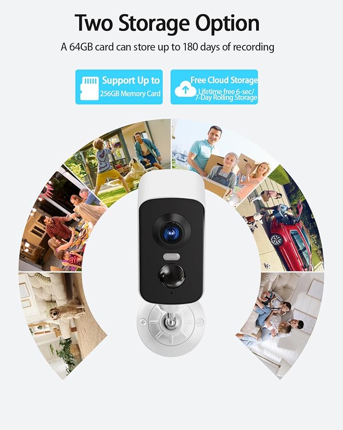 fanxiang 2K Magnetic Security Camera Outdoor Wireless Rechargeable Battery Camera WiFi, 300° Pan Rotating, AI Motion Detection, PIR, Spotlight, Siren, Two-Way Talk, IP65, SD/Cloud Storage