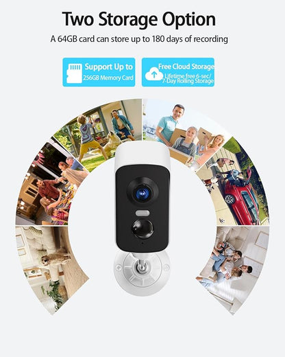 fanxiang 2K Magnetic Security Camera Outdoor Wireless Rechargeable Battery Camera WiFi, 300° Pan Rotating, AI Motion Detection, PIR, Spotlight, Siren, Two-Way Talk, IP65, SD/Cloud Storage