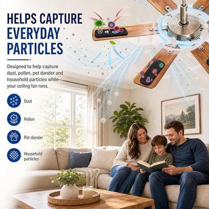 Upgraded Dual Velcro -15 Pack - Ceiling Fan Filters for Blades