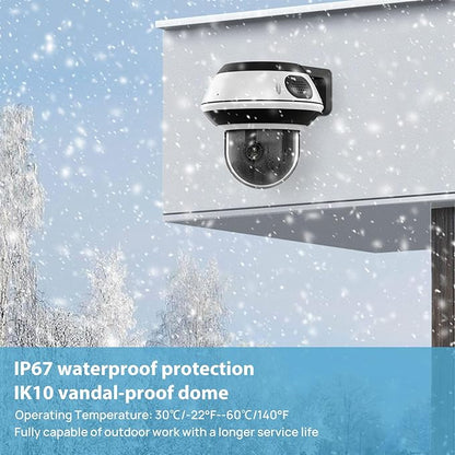 PANOEAGLE 4K 8MP Dome PTZ Camera Outdoor, 2.7~13.5mm Motorized Lens with 5X Optical Zoom,AI Motion Detection, Two Way Audio＆IR Night Vision, 512GB SD Slot, IP67,Compatible with Uniview, Blue Iris