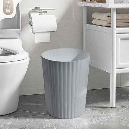 Small Platic 2 Gallon Trash Can - Compact Wastebin for Bathroom, Kitchen, Office, Home Use - Grey