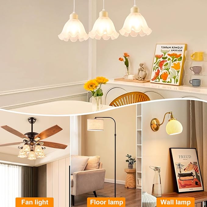 MorningLight A15 LED Bulb 60Watt Equivalent, 3000K Soft White, 600 Lumens Bulb, E26 Base, Non-Dimmable, ETL Listed, A15 6.5W LED Light Bulbs for Ceiling Fan, Modern & Rustic Lighting Fixtures, 6-Pack