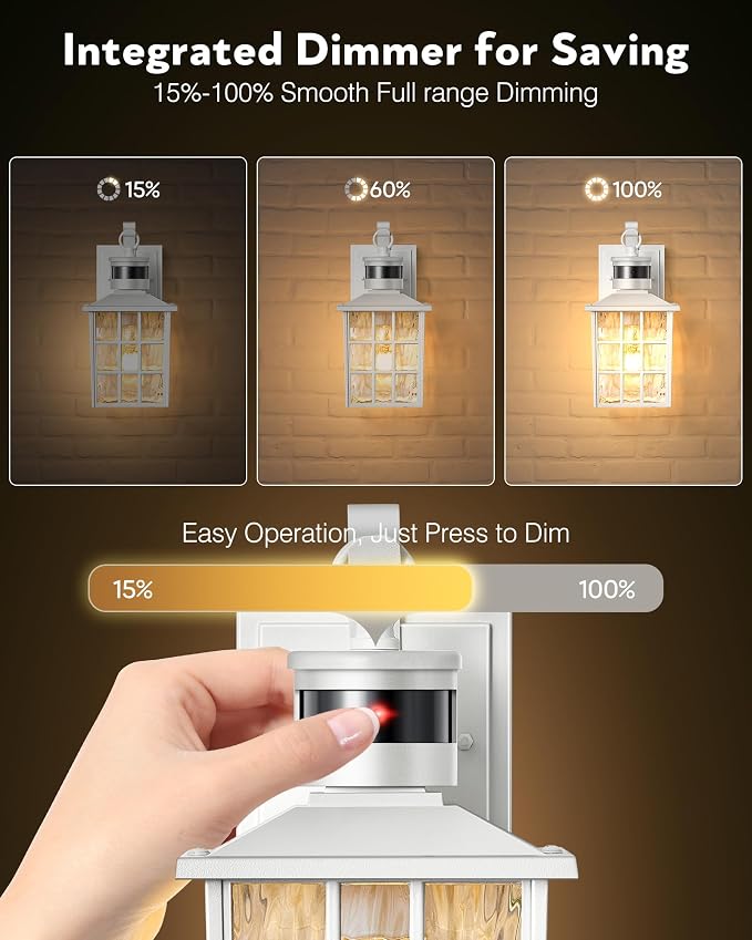 VIANIS Motion Sensor Outdoor Porch Lights Wall Mount, Anti-Rust, Waterproof