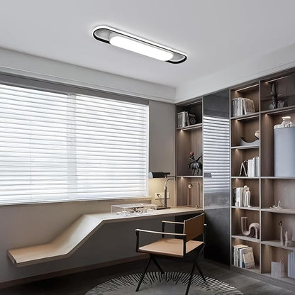 28.3Inch Cool White Modern LED Ceiling Lighting,40W High Brightness Metal Linear Ceiling Lamp,6500K Simple Long Light for Kitchen Dining Living Room Laundry, Garage Cloakroom Lighting