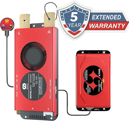 DALY BMS 12V 4S 200A Balance - 1A Active Cell Balancing BMS with Bluetooth WiFi Module Supports RS485 CAN for 12V LiFePO4 Battery Pack RV Campers Boating Overlanding Home Energy