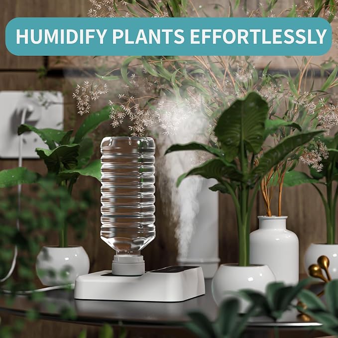 Travel Humidifier, Portable Small Humidifier for Plants, Bedroom, Office, Hotel or Car, Battery Operated Mini Cool Mist Humidifiers, Quiet 23dB, Auto-off, Night Light & BPA-Free, White