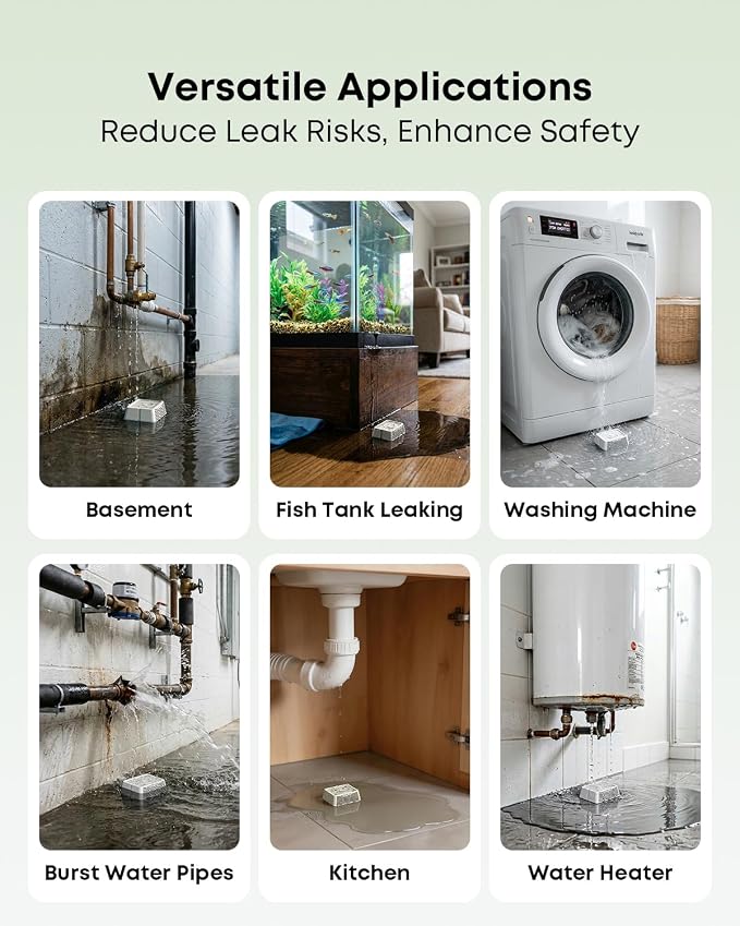 MOCREO LW1 Long Range Water Leak Detector, 105dB Adjustable Alarm, IP67 Waterproof, Leak Severity Tracking, SMS App Email Alert, Water Sensor for Basement Pipe Laundry (H5Pro or H6Pro Hub Required)