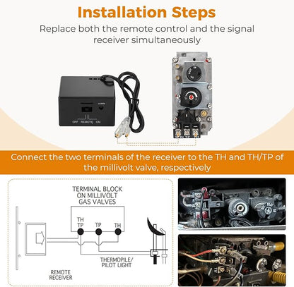 Universal Smart Fireplace Remote Control, Fit for skytech 1001 3301 5301 5320 Smart-BATT,superior TSRC,acumen RCK,Touch Screen-Timer Control-Thermostat Control-Child Protection,Control Millivolt Valve