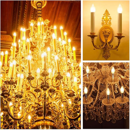 E ENERGETIC LIGHTING LED B10 Candelabra Light Bulbs 60W Equivalent, Soft White 2700K, 500 Lumen, E12 Base, Chandelier LED Edison Bulbs, Dimmable, 8 Pack