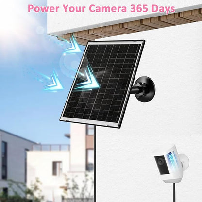 FUTUREZEN 10W Solar Panel for Ring Camera, DC 3.5×1.35mm & USB-C Solar Charger Compatible with Ring Stick Up & Spotlight Cam Battery Series, IP66 Waterproof, 7.2ft Charging Cable, 2 Pack