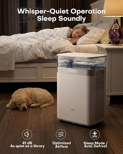 avylo Dehumidifier for Basement with Pump, 2.11 Gallon Top-Mounted Water Tank, Max 90 Pint/D, Energy Star Most Efficient 2025, 4500 Sq.Ft Dehumidifiers for Home with 41dB, Drain Hose, Auto Defrost
