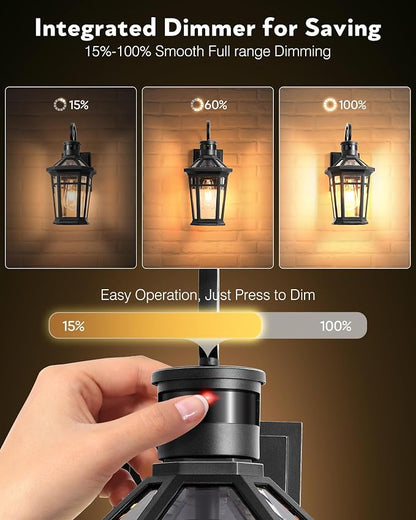 Motion Sensor Outdoor Wall Lights, Black Dusk to Dawn Porch Light