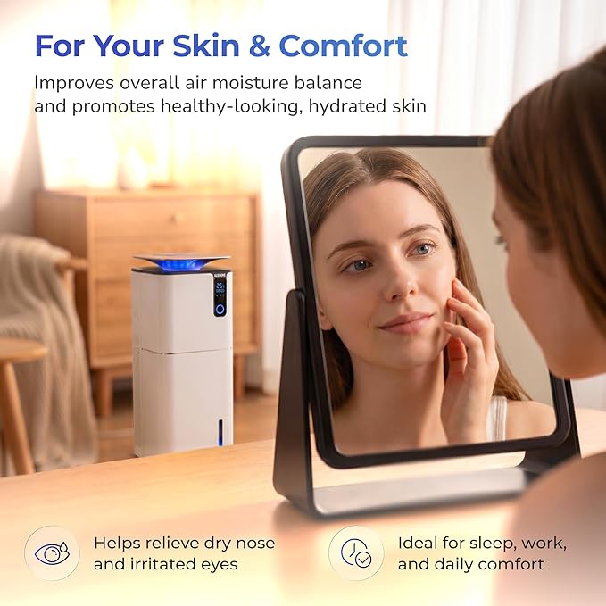 Humidifier and Air Purifier in One, H13 True HEPA Filter, 440 CFM CADR, Covers Up to 1300 Sq Ft, 2.6 Gal Top Fill Tank, Mist-Free Design, Smart App Control, Quiet Operation