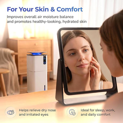 Humidifier and Air Purifier in One, H13 True HEPA Filter, 440 CFM CADR, Covers Up to 1300 Sq Ft, 2.6 Gal Top Fill Tank, Mist-Free Design, Smart App Control, Quiet Operation