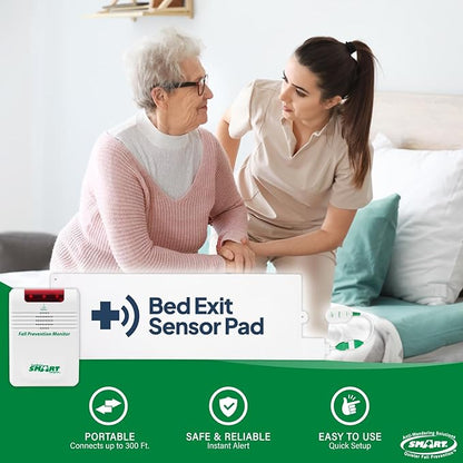 Smart Caregiver Wireless and Cordless Weight Sensing Bed Pad – 10” x 30” (Monitor or Alarm Included).