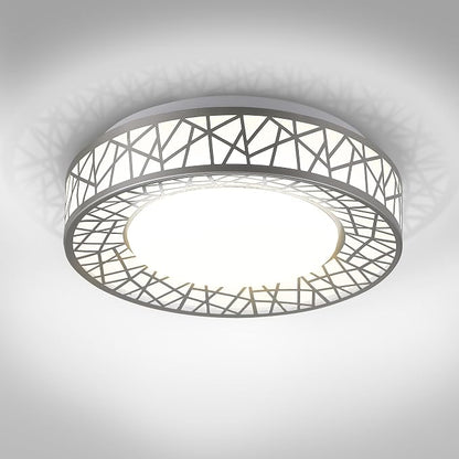 ASD 12 Inch LED Flush Mount Ceiling Light Fixture for Bedroom, 20W 1130LM 5CCT 2700K-5000K, Triac Dimmable Lights, Dining, Living Room, Kitchen Lamps, Modern Home Lighting Fixtures, Nickel, ETL