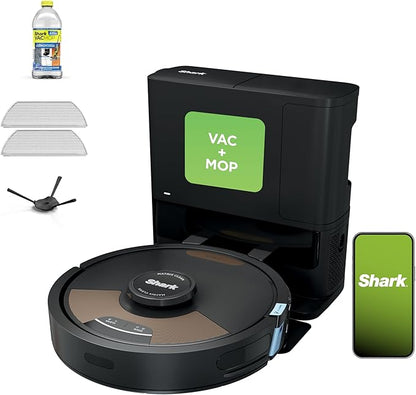 Shark Matrix Plus 2in1 Robot Vacuum & Mop with Sonic Mopping, Matrix Clean, Home Mapping, HEPA Bagless Self Empty Base, CleanEdge, for Pet Hair, Carpets and Hard Floors (Renewed)