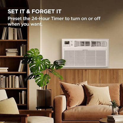 TCL H8T9E1-A 8,000 BTU Smart Through-The-Wall Air Conditioner, Fan & Dehumidifier, 350 Sq. Ft, Remote Control, Compatible with Alexa/Google Assistant, White