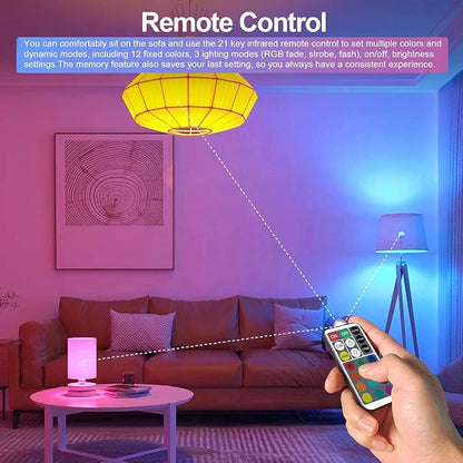 XRise E12 Color Changing Bulb with Remote Control, Dimmable 12 Colors+3000K+6000K, 2W LED E12 Candelabra Bulb 20W Incandescent Replacement, Memory Function, No Flicker, for Mooding Lighting, 6PACK
