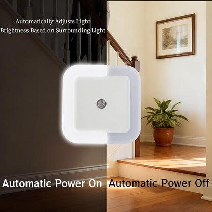 50 Pcs LED Night Lights White Smart Sensor Nightlights Accessories Wall Mounted Automatic Sensor Night Lamp for Hallway Stairs Kitchen Bedroom Toilet Bathroom
