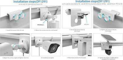 Gutter Mount for eufy PoE NVR Security System S4 Max,eufyCam S4 and eufy PoE Bullet-PTZ Cam S4 Security Camera (White)