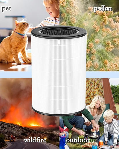 2 Pack AP-T45 AP-40FT Filters Replacement,True HEPA Filter Compatible with Homedics Total Clean 5-in-1 Air Cleaner Purifier AP-T40FL,AP-T40WT,AP-T40WTAR,AP-T45,AP-T45-BK,AP-T45-WT,Part #1461901