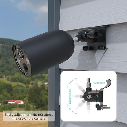 Vinyl Siding Mount + Silicone Skin Cover for TP-Link Tapo MagCam 2024 PCMag(Tapo C425) and Tapo SolarCam 2K Security Cameras (Black)