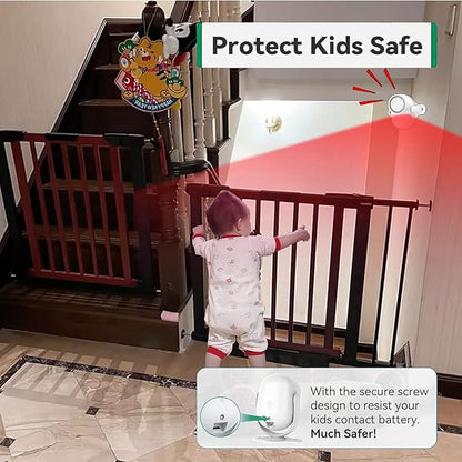 Luckydeer 125dB Loud Motion Sensor Alarm with 328ft Dual Remote (40ft PIR Detector, 3*AA Batteries), Indoor Wireless Infrared Security Motion Detector with Siren for Homes/Sheds (White - 2 Remotes)