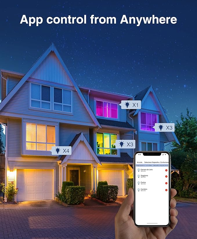 Beantech Smart Bulb, WiFi Light Bulbs, Color Changing Light Bulb, Smart Light Bulbs Work with Alexa & Google Assistant, A19 RGB Alexa Light Bulb, RGB+White, Dimmable LED Light Bulbs, (Pack of 6)