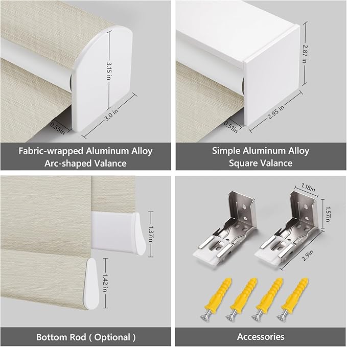 ZSTARR Motorized Roller Shades Blackout Smart Roller Blinds with Remote Control Rechargeable Blind Compatible with Alexa Automatic Window Shades for Home Custom Size (BO Beige)