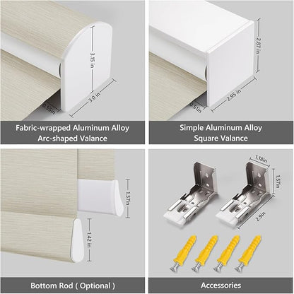 ZSTARR Motorized Roller Shades Blackout Smart Roller Blinds with Remote Control Rechargeable Blind Compatible with Alexa Automatic Window Shades for Home Custom Size (BO Beige)