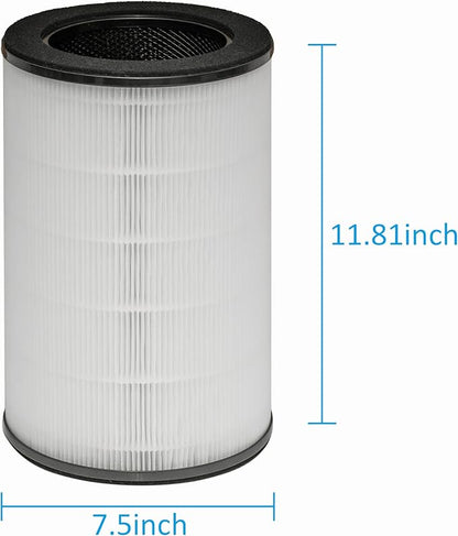 AP-T45 Filter Replacement,True HEPA Filter Compatible with Homedics Total Clean 5-in-1 Air Cleaner Purifier AP-T40,AP-T40FL,AP-T40WT,AP-T40WTAR,AP-T45,AP-T45-BK, AP-T45-WT,Part #1461901,1Pack