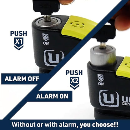 URBAN 999 Approved Motorcycle Disc Lock with Smart Alarm | 120dB, LED, Warning, A+ Sensitivity, X2 ON | SRA & Sold Secure Gold Tested Anti-Theft for Motorbike | 14mm Double Locking, Hardened Steel