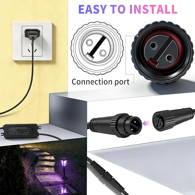 24V 60W Power Adapter for Philips Hue Bridge Outdoor Lighting | Compatible with Philips Hue Lily Spot, Lily XL, Calla Pathway, Impress Lights IP67 Waterproof Single Connector Power Supply