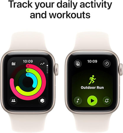 Apple Watch SE 3 [GPS 40mm] Smartwatch with Starlight Aluminium Case with Starlight Sport Band - S/M. Fitness and Sleep Trackers, Heart Rate Monitor with AppleCare+ (2 Years)