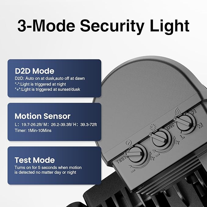 Onforu 3 Pack 75W Motion Sensor Outdoor Lights, 7000lm Dusk to Dawn Flood Light, LED Security Light with 3 Head, IP65 Waterproof Exterior Floodlight, 6500k Wall Light for Entryway Stairs Yard Garage