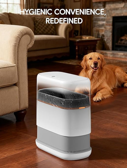 Bathroom Trash Can with Lid, Slim 3.3 Gallon Vacuum adsorption Garbage Bin, Narrow Press Top Waste Basket for Odor Control & Dog Proof for Bathroom Bedroom Office Home