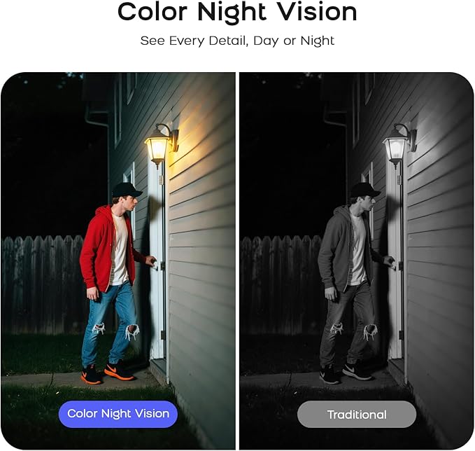 Camera Security Outdoor Wireless 2K Cameras for Home Security 2-Way Audio Color Night Vision Home Security Camera Human Auto Tracking with Solar Panel Battery Powered SD/Cloud Storage(T22)