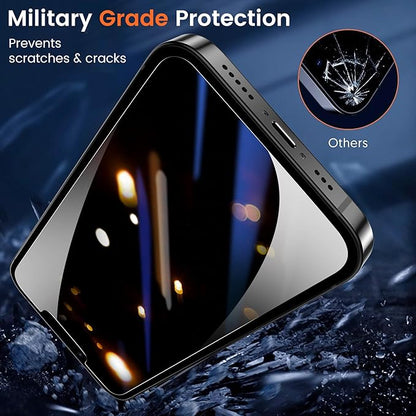 Fotbor 2 Pack Compatible for iPhone 13 Mini Privacy Screen Protector, Anti Spy Private Case Friendly Anti-Scratch 9H Hardness Tempered Glass