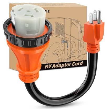 Nilight 15 Amp to 50 Amp RV Locking Adapter Cord ETL Listed 5-15P SS2-50R