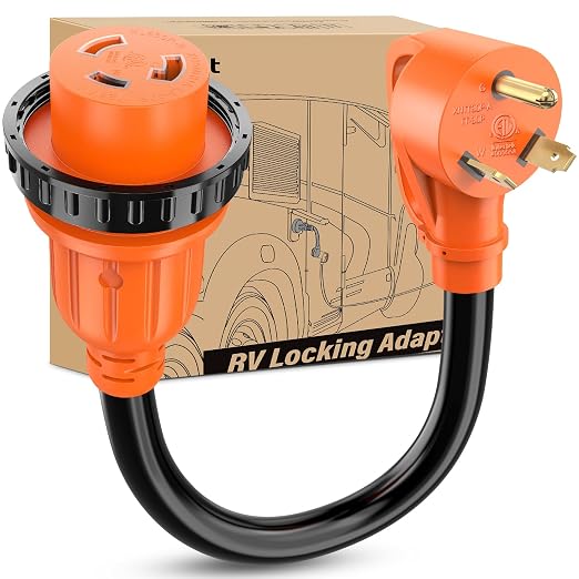 Nilight 30 Amp to 30 Amp RV Locking Adapter Cord ETL Listed TT-30P L5-30R