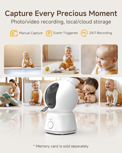 ARENTI Baby Monitor B2 Kit, WiFi 6 Camera, 5'' Upgraded Wireless Display