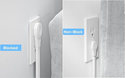 Short Extension Cord 1ft - Olcorife Flat Plug Power Strip with 6 Outlets 3 USB Ports(1 USB C), Small Outlet Extender for Travel Dorm Room Essentials, White