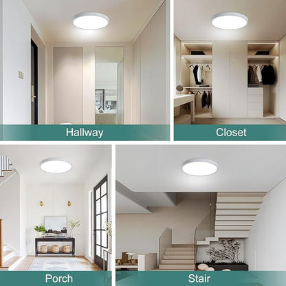 7 INCH Motion Activated Closet Light, Flush Mount Light Fixture, Motion Sensor Ceiling Lights for Closet Hallway Porch Laundry Garage Basement, Motion Light 3000k/4000k/6000k White