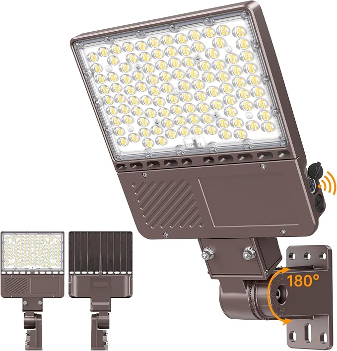 LED Parking Lot Light 200W 160W 120W Adjustable, 30000LM LED Shoebox Light with Photocell ETL Listed Flood Lights Arm & Slip Fit Mount 5000K IP65 Commercial Security Area Light, AC277-480V